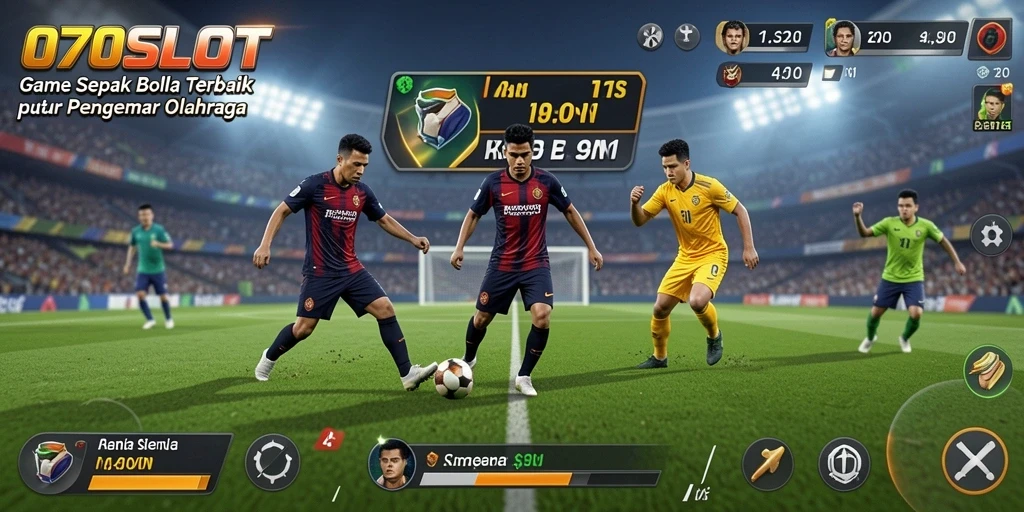 Screenshot 070SLOT menampilkan pertandingan sepak bola yang mendebarkan.