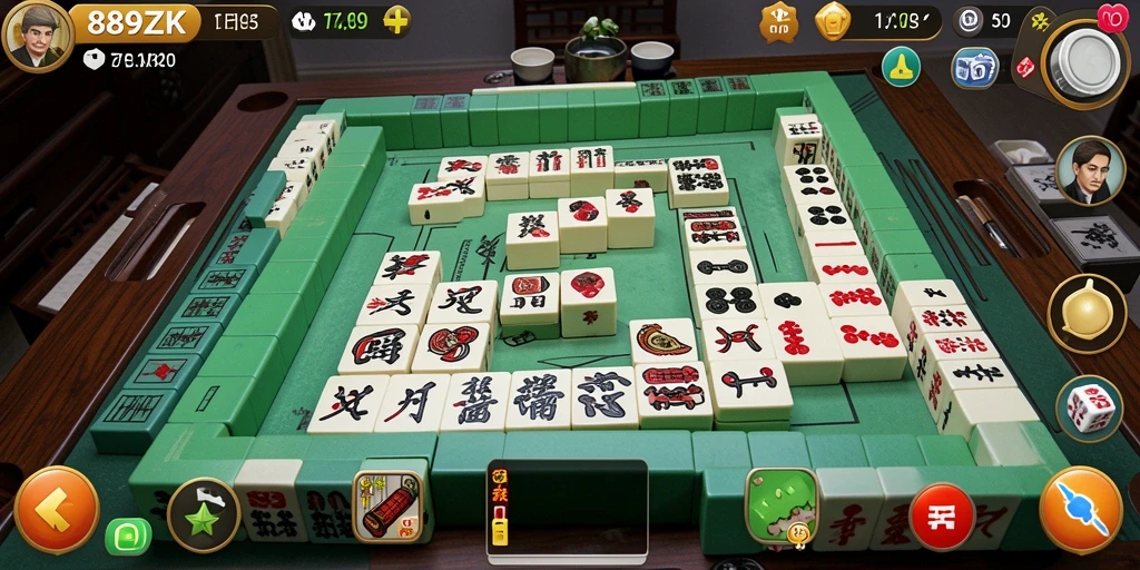 Tampilan permainan Mahjong di 889ZK yang menawan.