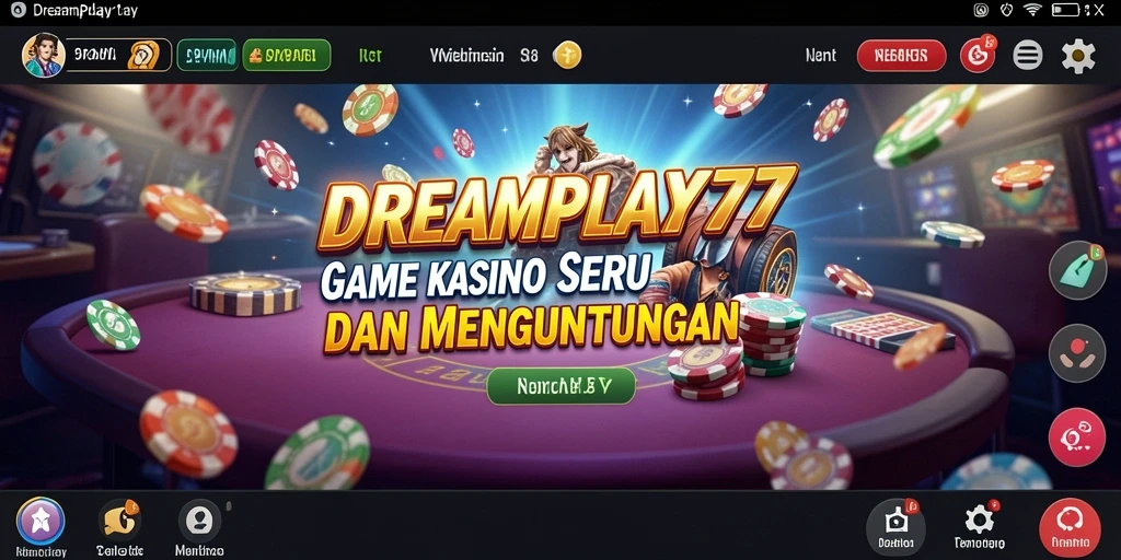 Menampilkan gameplay menegangkan dari permainan Kasino DREAMPLAY77.