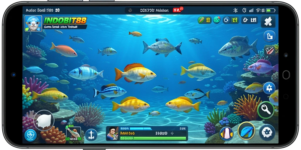 Gameplay menyenangkan dengan aksi menembak ikan yang seru.