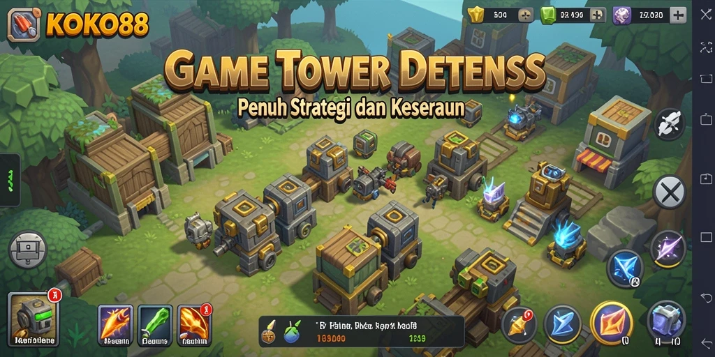 Tangkapan layar KOKO88 menampilkan aksi seru dalam gameplay Tower Defense.